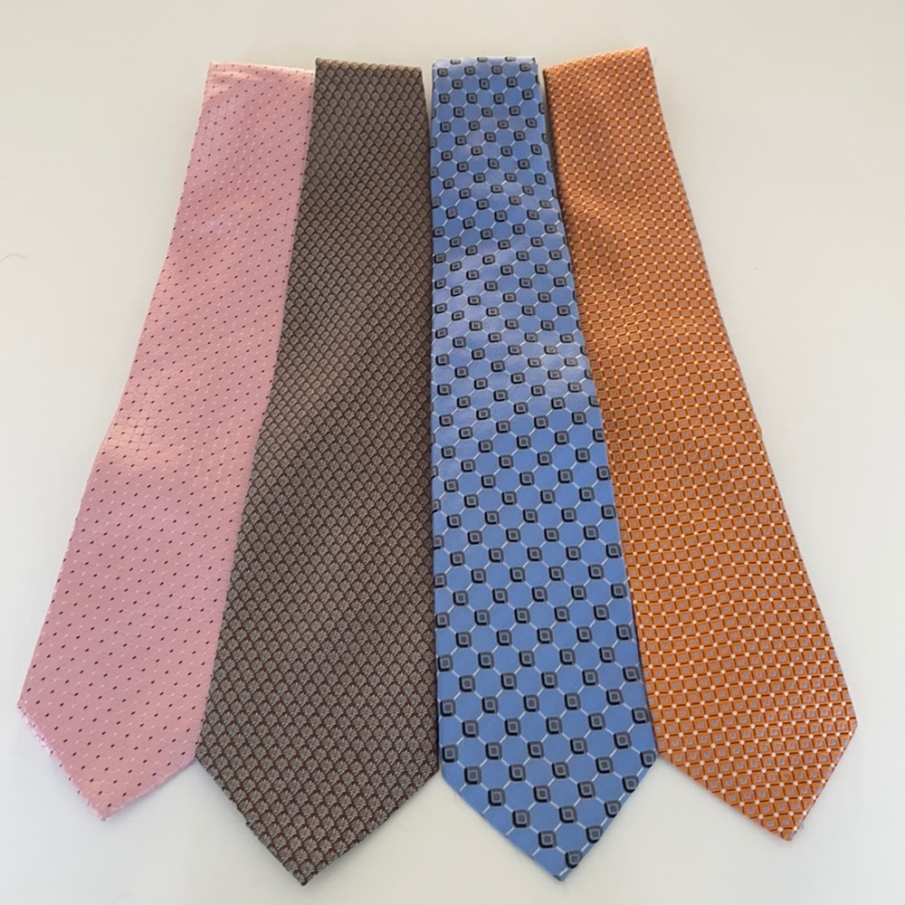 Set of 4 men’s silk ties various brands